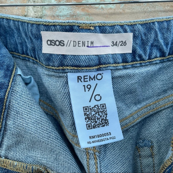 ASOS Mom Jeans Remo Cropped Straight High Rise Capri Plus Curve Denim NWT - Picture 3 of 7